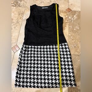 Black and White Houndstooth and black lace dress